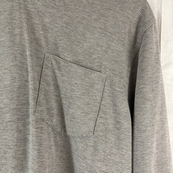 JOHNNIE-O  GUNNAR STRIPED HOODED SHIRT T-SHIRT Long Sleeve Large Gray - Picture 5 of 5